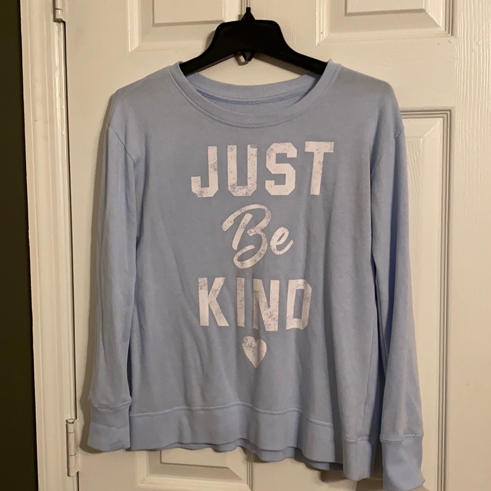 Justice Light Blue Just Be Kind Sweatshirt - Picture 1 of 2